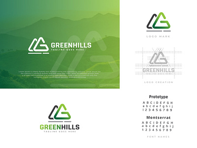 Green Hills awesome brand creative design favicon gorgeous green hill hills identity logo logos logotype minimalist modern mountain professional simple simple logo unique