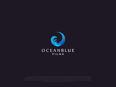 Ocean Logo Design abstract blue brand calligraphy creative design emblem favicon identity logo logotype minimal minimalist modern ocean sea typography unique water wordmark