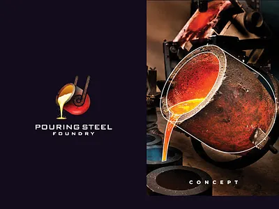 pouring steel logo brand branding creative creative logo favicon graphic design icon identity iron logo logoprocess logotype metal minimalist modern modern logo pouring pouring steel pouring steel logo steel