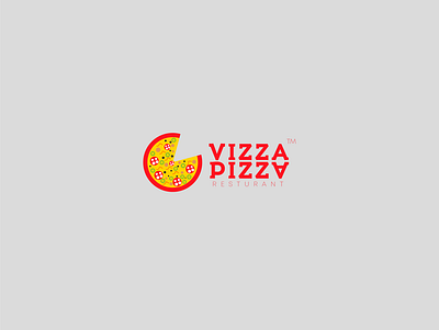 vizza pizza rusturant brand design branding icon illustration logo vector