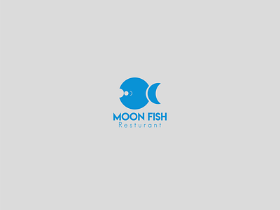 moon fish resturant brand design branding icon logo vector