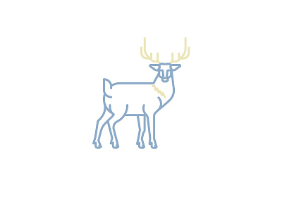 Reindeer animal antler brand character deer icon logo pencave reindeer symbol