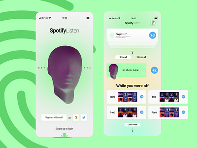 SpotifyListen app Concept app mobile ui ux