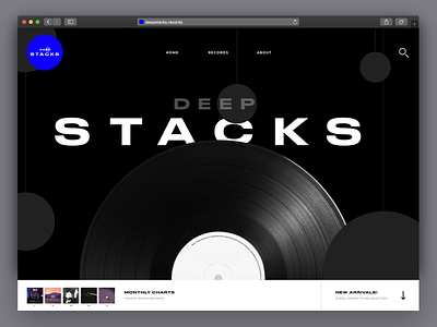 Online Record Store · Exploration music player playlist record shop vinyl web