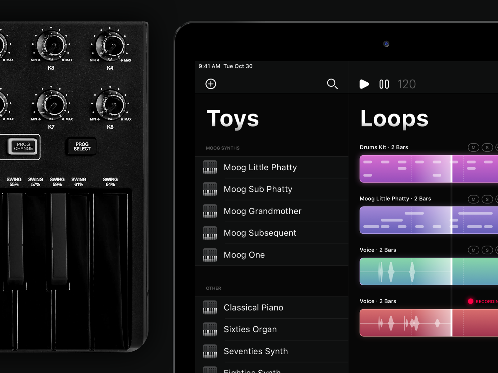 🎹iPad Digital Audio Workstation · VST Toys & Loops by Lucas Guarneri on Dribbble