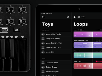 🎹iPad Digital Audio Workstation · VST Toys & Loops audio daw icons ipad keyboard loop midi music sound studio synthesizer track vst wave workstation