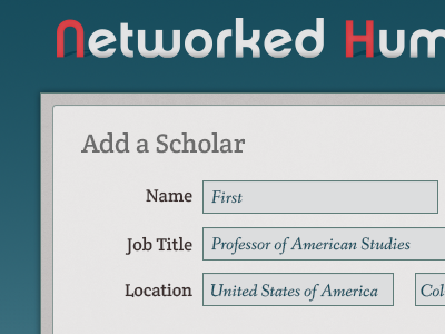 Networked Humanities blue cdh form humanities usc web form website