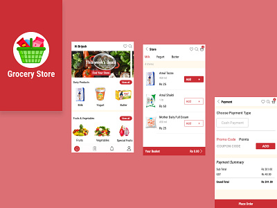 Grocery Store Application Desgin app design mobile app design mobile design