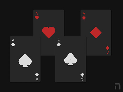 Deck Of Cards - Dark Mode blackandwhite dark darkmode figma flat illustration illustration art simple