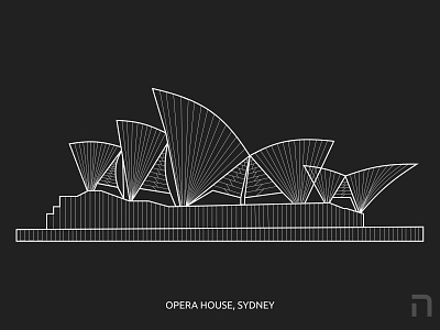 Opera House Illustration architecture art artwork blackandwhite building building design dribbble figma illustration illustration art illustrations illustrator monuments simple