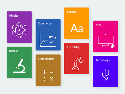 Elements - Educational Subjects Card Design card card design card template card ui design dribbble education education website educational website figma illustration mobile product page simple subject card uidesign uiux uxdesign web design webdesign