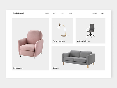 Timberland - Furniture Website Hero Image