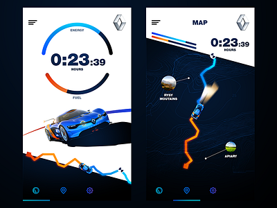 Alpine App UI Exercise (2nd screen) car speed time ui ux