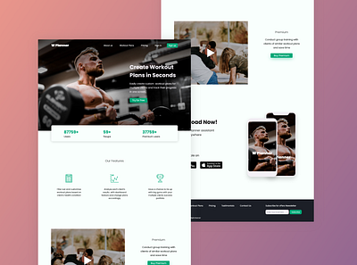 Workout Planner Website dribbble fitness website gym website interaction design planner website ui ux webdesign website workout website