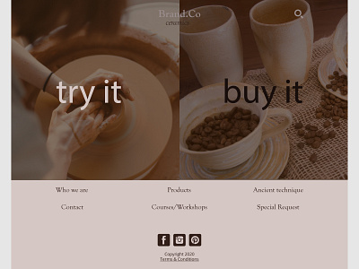 Landing page #DailyUI 003 ceramics industry landing page ui design