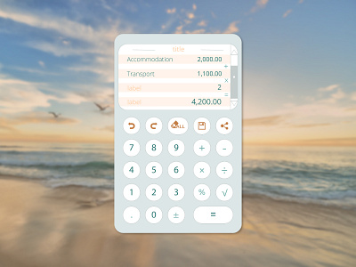 Calculator for quick planning #DailyUI 004 calculator planning simple design traveling ui vacation