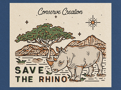 Save The Rhino adobe illustrator adobe photoshop art artist artwork branding design icon illustration logo vector