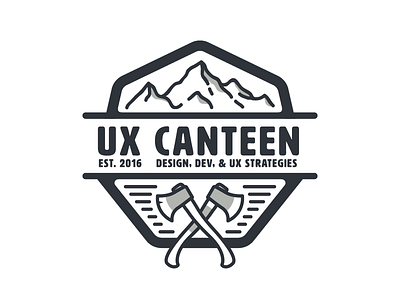 UX Canteen axe illustration logo logo design logo illustration monogram monogram logo mountains rustic logo