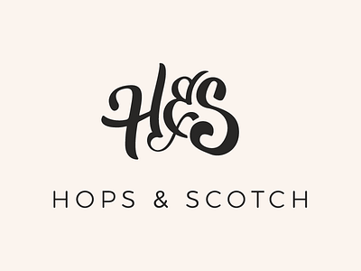 Hops & Scotch Hand-Lettered Logo hand lettering lettered lettering logo typography