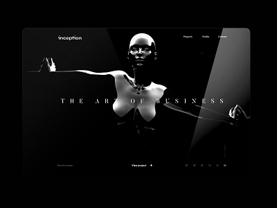 Inception - Website black brand identity branding homepage landing page minimal web design