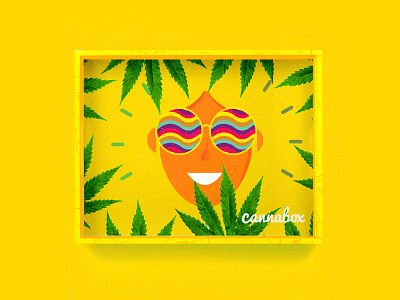 Cannabox - Pot Box adobe design funky illustration illustration art logo marijuana marketing minimal music summer vector visual identity