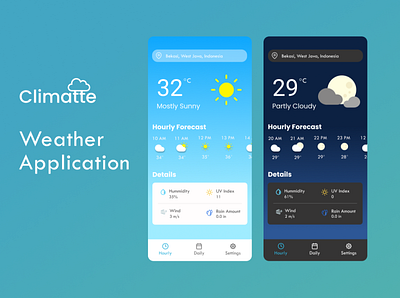 Climatte Weather Forecast Application mobile app mobile ui prototype ui ui design weather app