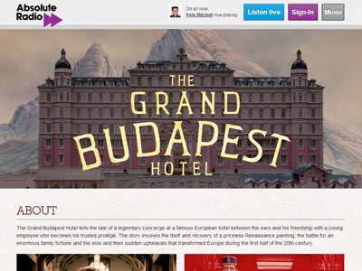 (2013) The Grand Budapest Hotel - Responsive Microsite