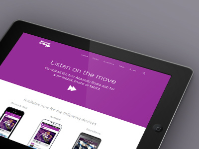 (2013) App Download Page - Absolute Radio absolute app design development radio web