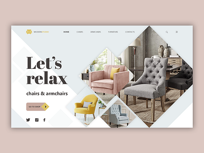 chairs & armchairs internet shop armchair blue button collection furniture gray landing page products relax sofa sofas ui design web white yellow