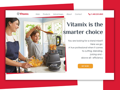 vitamix blenders blender design landing mixer page red web