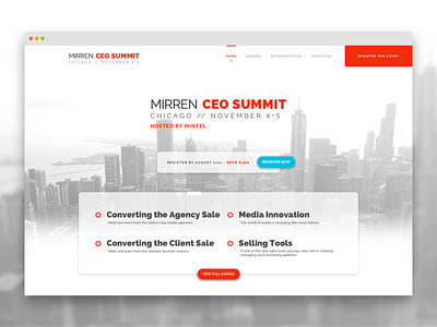 Event Homepage Redesign ceo summit design event registration screen ui ux web web design website