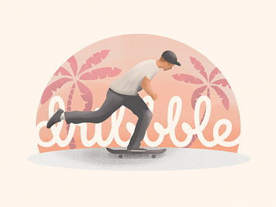 My First Shot california chill chillin debut design editorial firstshot grain illustration losangeles palm peach skate deck skateboard skateboarding texture tropical usa