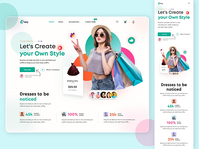 Easy || E-Commerce Landing Page branding landingpage minimal shopping trending uidesign uiux uiux design webdesign