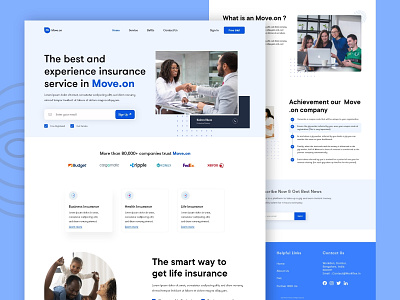 Move.on || Landing Page branding dailyui dribbble insurance landingpage life insurance minimal trending uichallage uidesign uiux uiux design webdesign