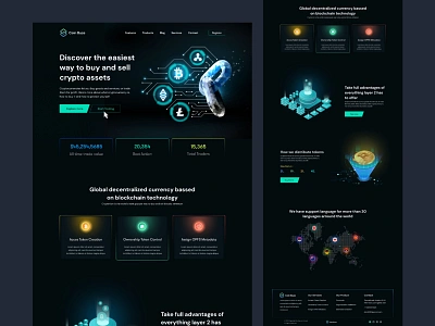 Cryptocurrency Landing Page bitcoin branding crypto cryptocurrency currency eth landingpage litecoin minimal nft uidesign uiux design