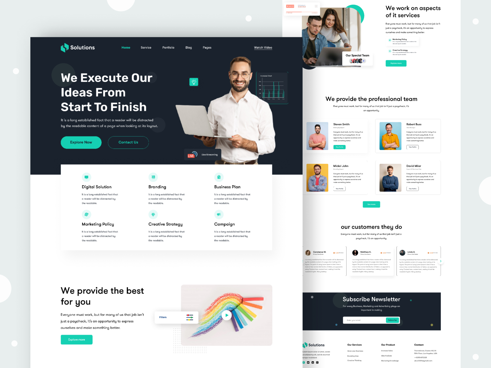 Solutions || Landing Page by Sharon Ahmed on Dribbble