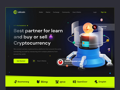 Cryptocurrency Landing Page binaryoptions blockchain branding crypto cryptocurrencies cryptocurrency cryptomining cryptonews cryptotrading design digital art ethereum financialfreedom illustration landingpage logo trading uidesign uiux design webdesign