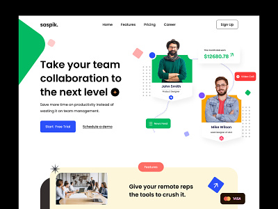 Team Collaborations Website Design