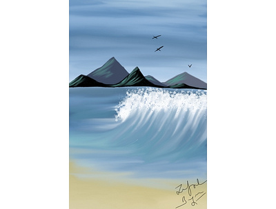 Seashore digital art artist artwork design digital illustration