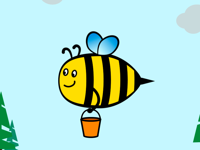 Busy bee illustration motiondesign vectorart