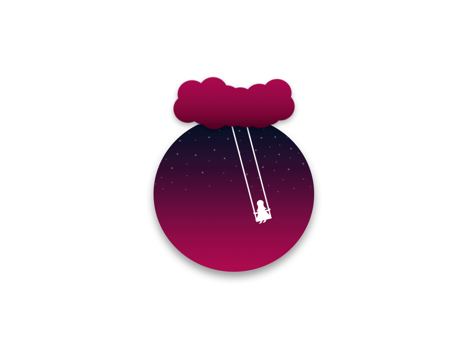 Girl On The Moon animated animated gif cloud gif gif animated gif animation girl character lottie lottiefiles moon moonlight motion design motion graphic vector art