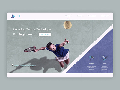 Tennis Learning Website green home page homepage homepage design landing page design landingpage minimal design modern design tennis tennis ball tennis player ui design ui web design web design web ui web ui design