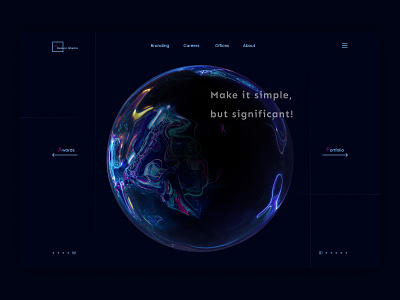 Web for Design Studio 3d design creative design dark mode dark theme design studio earth 3d minimal design modern ui portfolio web design web ui