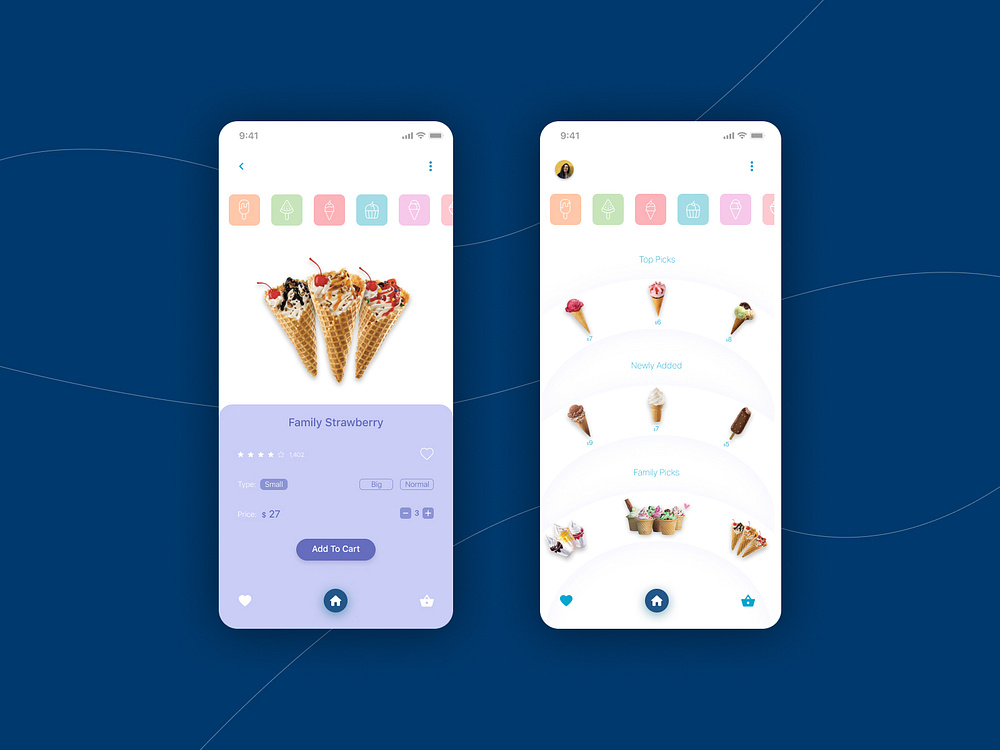Ice Cream shop Application by negin valadkhani on Dribbble