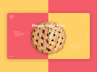 Online Ordering Homemade Pies colorful app colorful design home page homepage homepage design modern design modern web design modern website online shop online store ordering pie shopping app shopping bag shopping website web design web ui web ui design website design