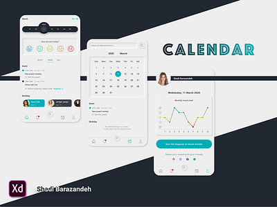 Calendar adobe xd app calendar calendar design design ui ux