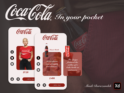 CocaCola adobe xd app coca cola mobile design ui ux