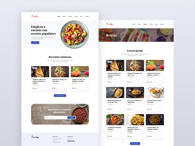 Recipes web design graphic design ui web
