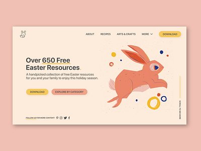 'Easter Resources' adobe xd easter easter bunny easter egg easter sunday home page illustration landing page landing page design minimal mockup modern pastel ui ux webflow website website concept websites