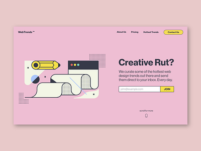 'WebTrends' adobe xd bold clean cta home page illustration landing page landing page design minimal modern pink ui web design webflow